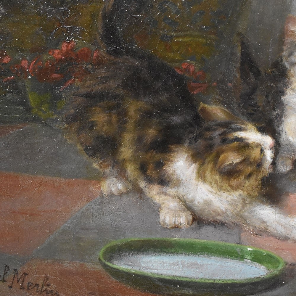 QA624 1 antique oil painting cats old painting XIX century.jpg